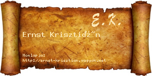 Ernst Krisztián névjegykártya