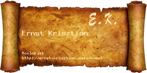 Ernst Krisztián névjegykártya